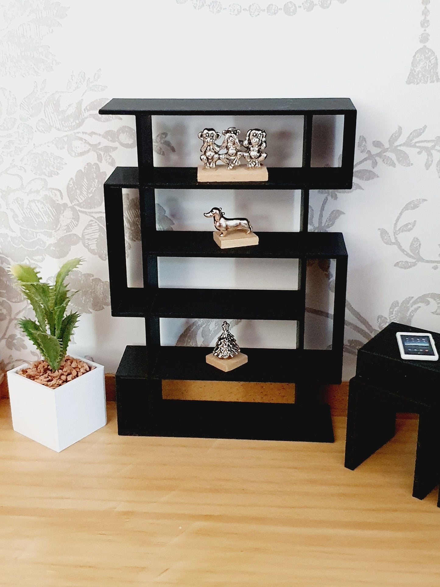 Dolls House Shelving Unit, 1:12th Scale, Miniature Shelves, Choice of Colours, room divider (SH1)