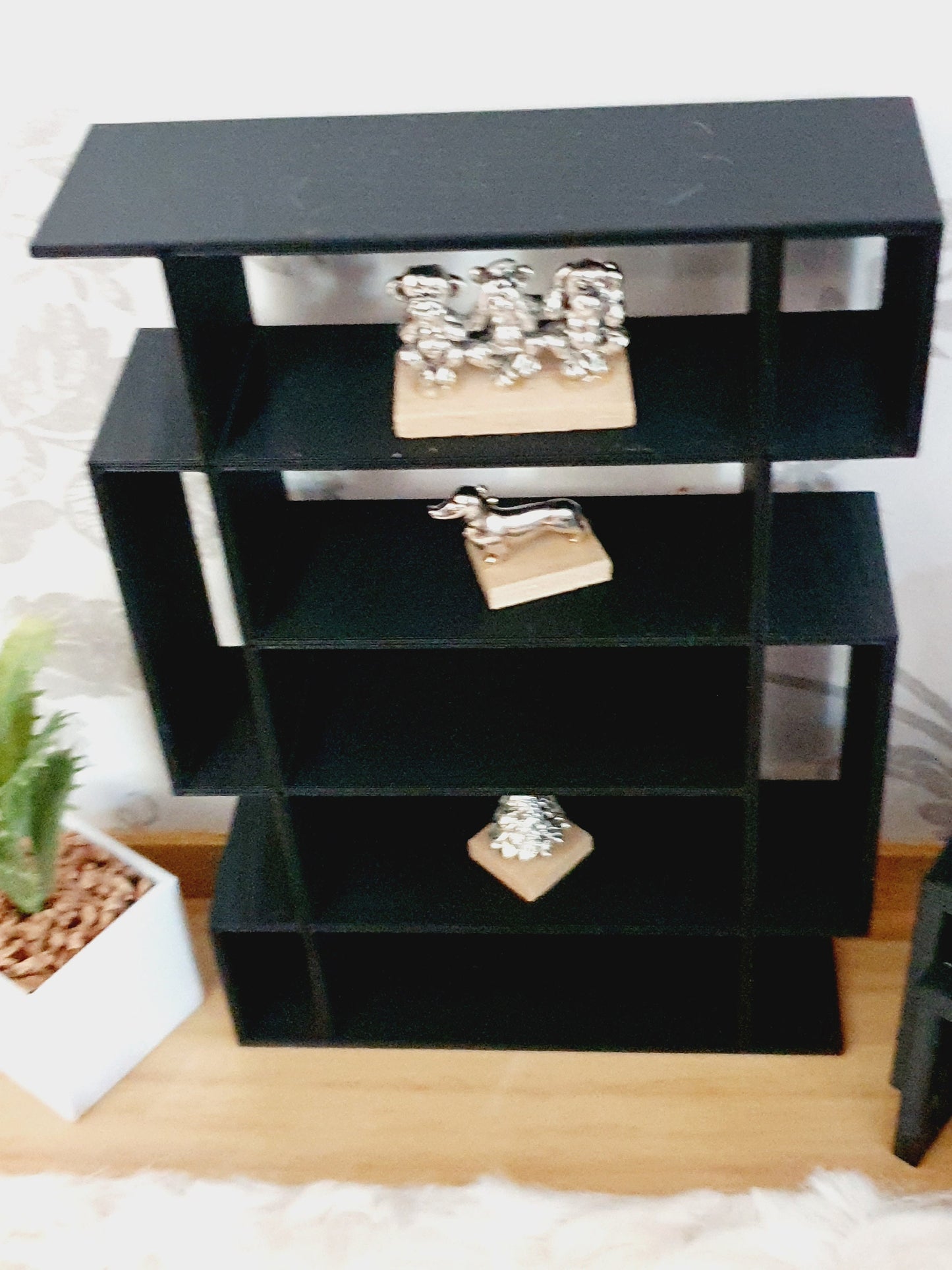 Dolls House Shelving Unit, 1:12th Scale, Miniature Shelves, Choice of Colours, room divider (SH1)