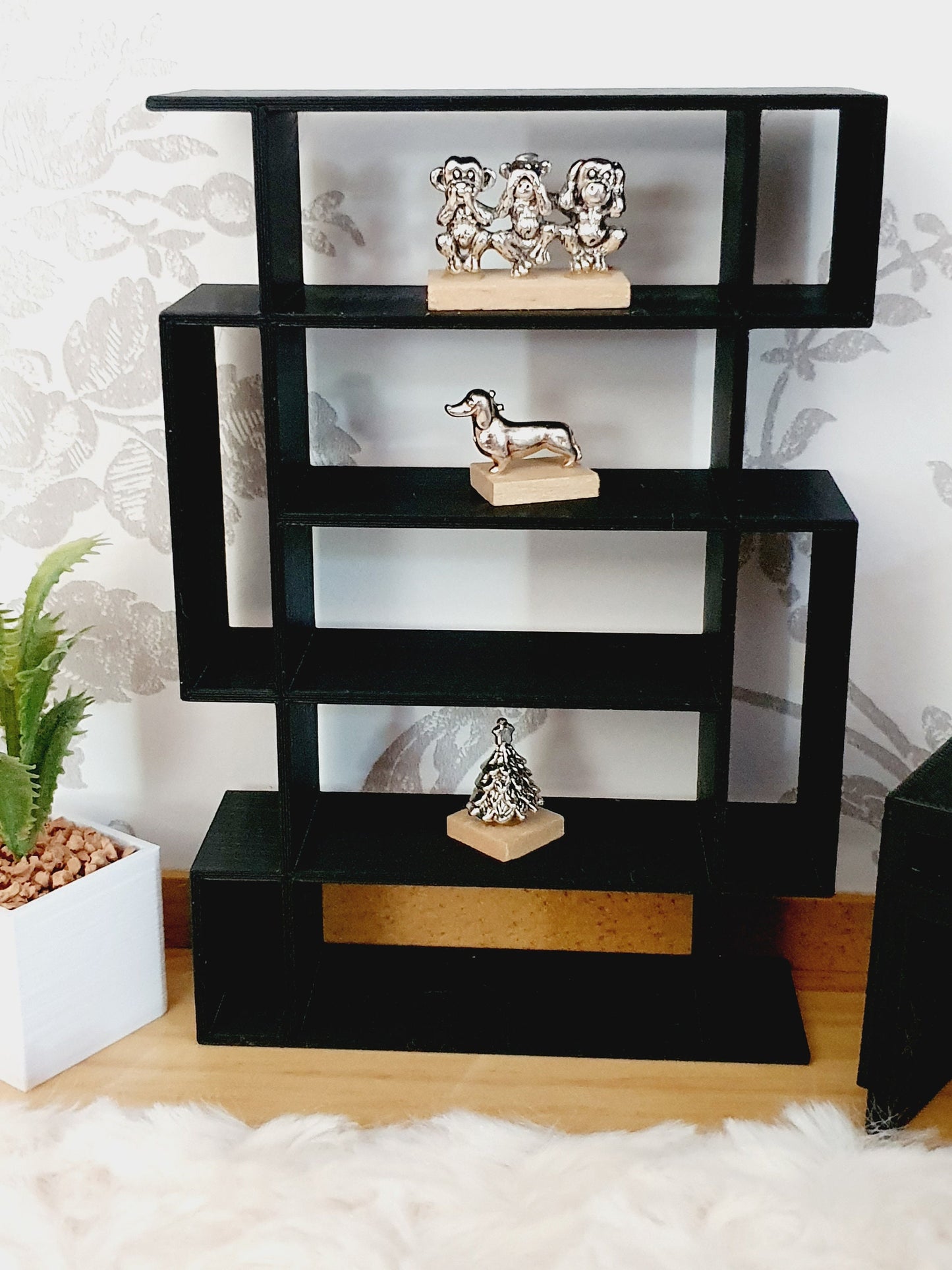 Dolls House Shelving Unit, 1:12th Scale, Miniature Shelves, Choice of Colours, room divider (SH1)