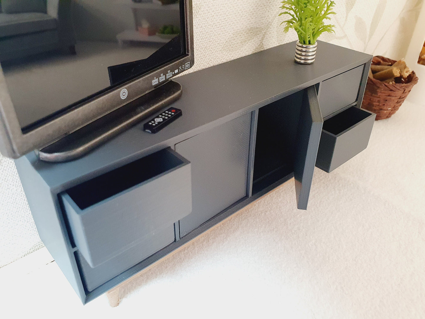 Dolls House Modern Sideboard, Choice Of Colours 1:12th Scale sideboard , Miniature Sideboard (SIDE1)