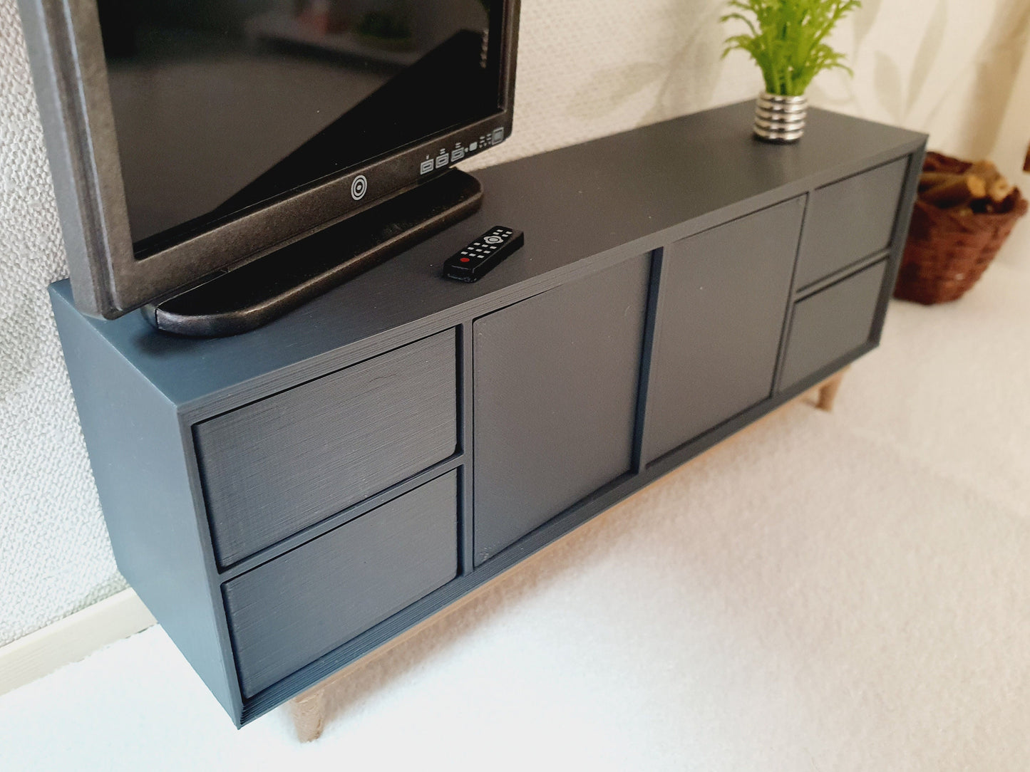 Dolls House Modern Sideboard, Choice Of Colours 1:12th Scale sideboard , Miniature Sideboard (SIDE1)
