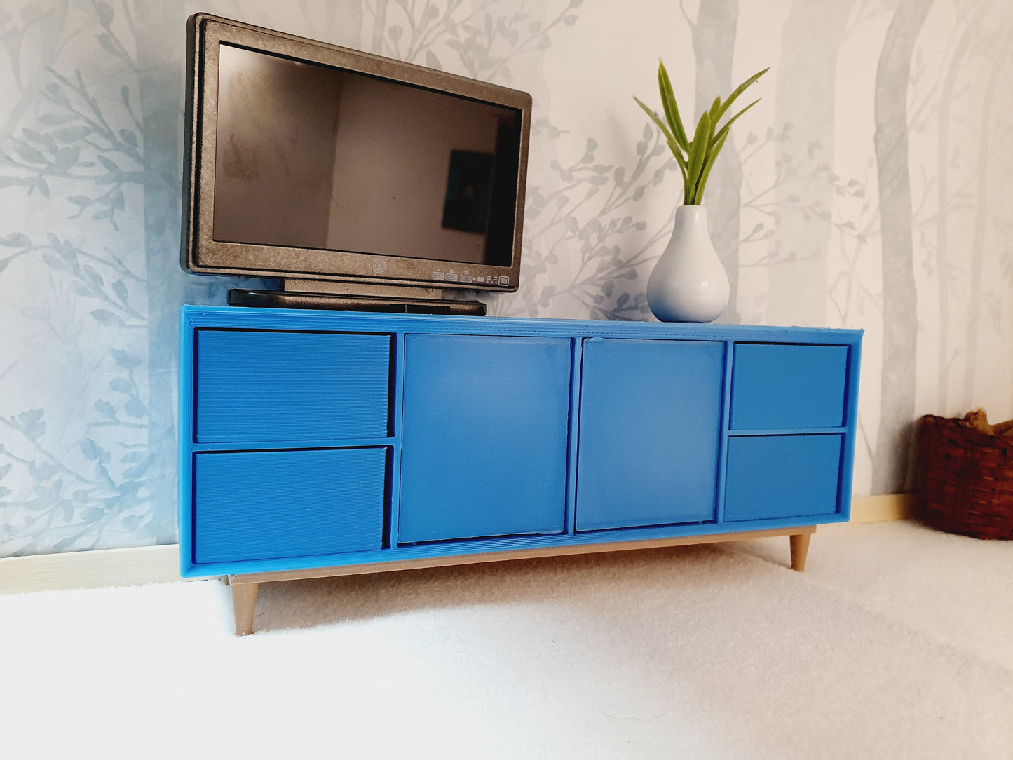 Dolls House Modern Sideboard, Choice Of Colours 1:12th Scale sideboard , Miniature Sideboard (SIDE1)