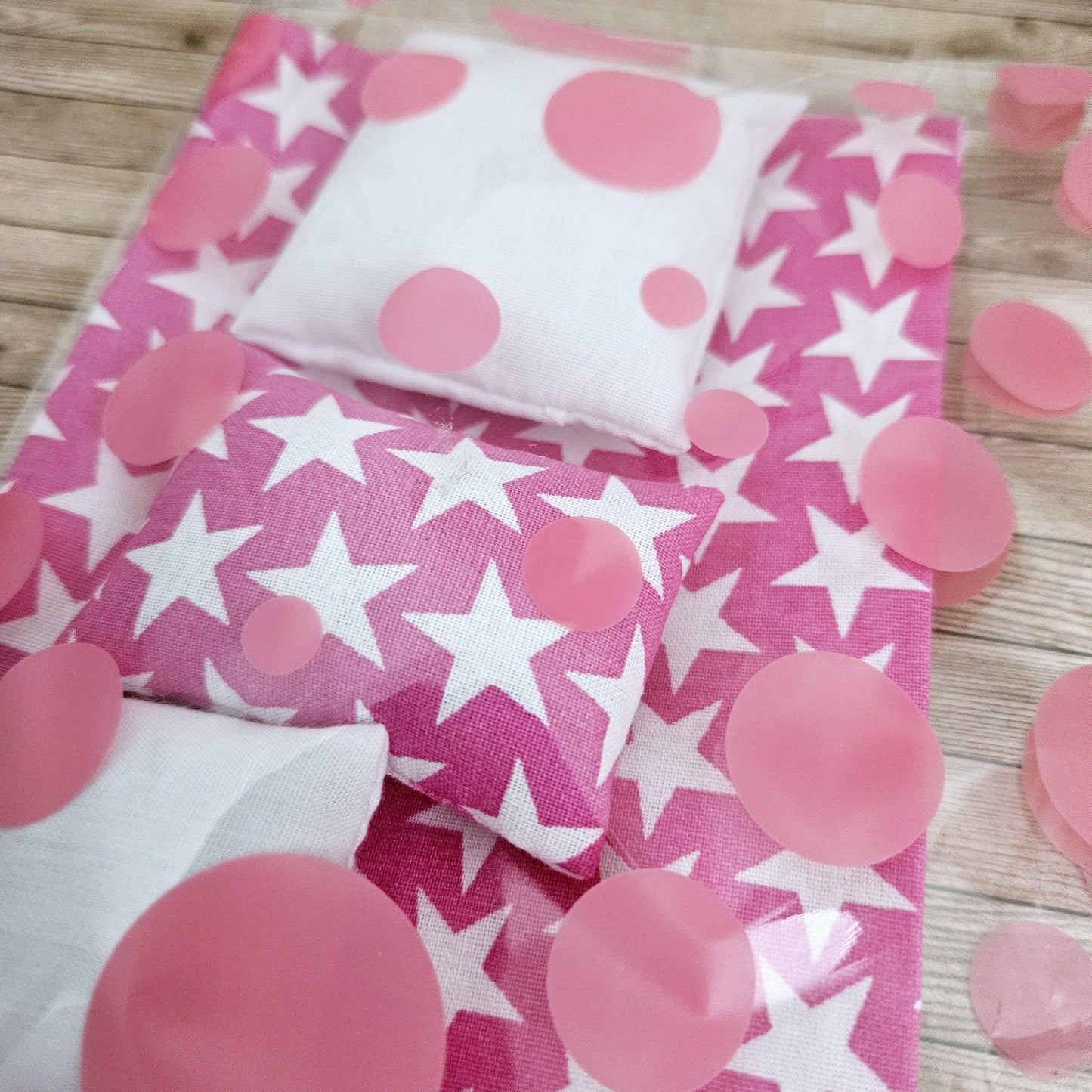SALE!! Dolls house Pink Star Single 12th Scale Bedding Set, Doll House Girls Room Bedding