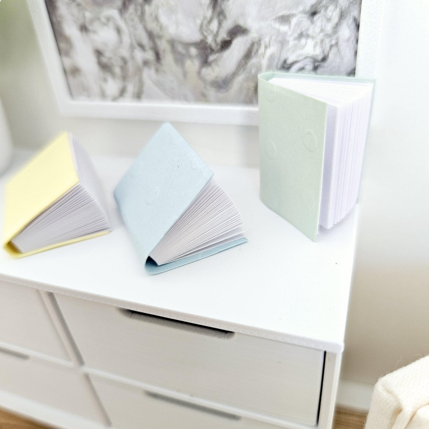 Dolls House Set of 3 Note Books, writing pads, 12th scale books, miniature