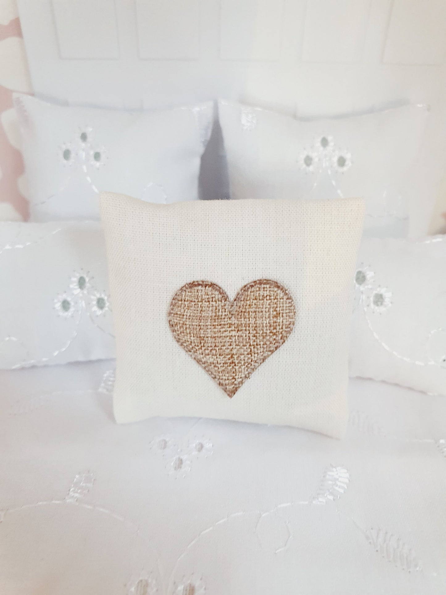 Dolls house Heart cushion, choice of colour, 12th scale cushions, miniature cushion