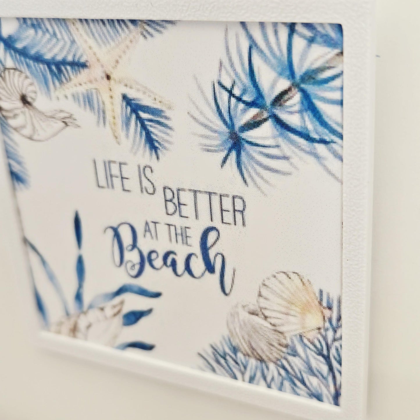 Dolls House Modern Framed Wall Art, Life is better at the beach picture, 12th scale, miniature wall picture for any room