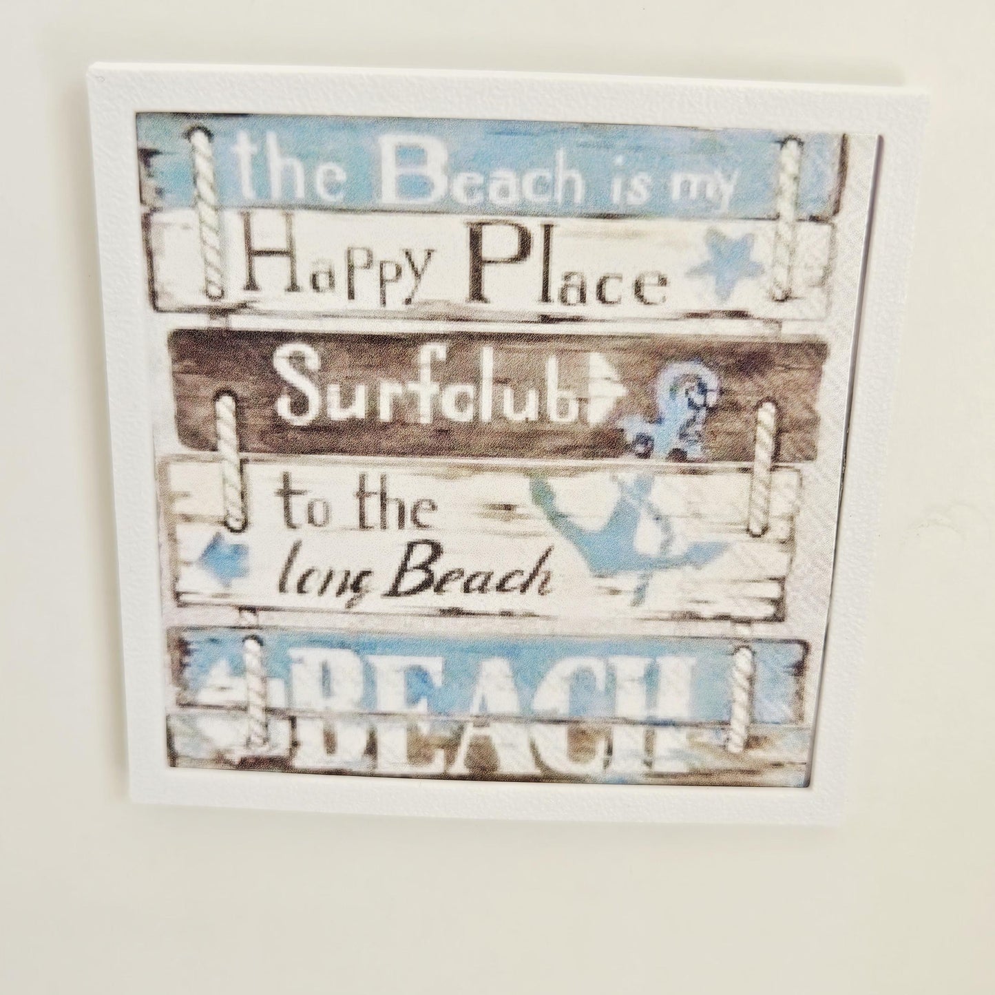 Dolls House Wall Art | Framed Beach Sign Print | 1:12 Scale Miniature Picture
