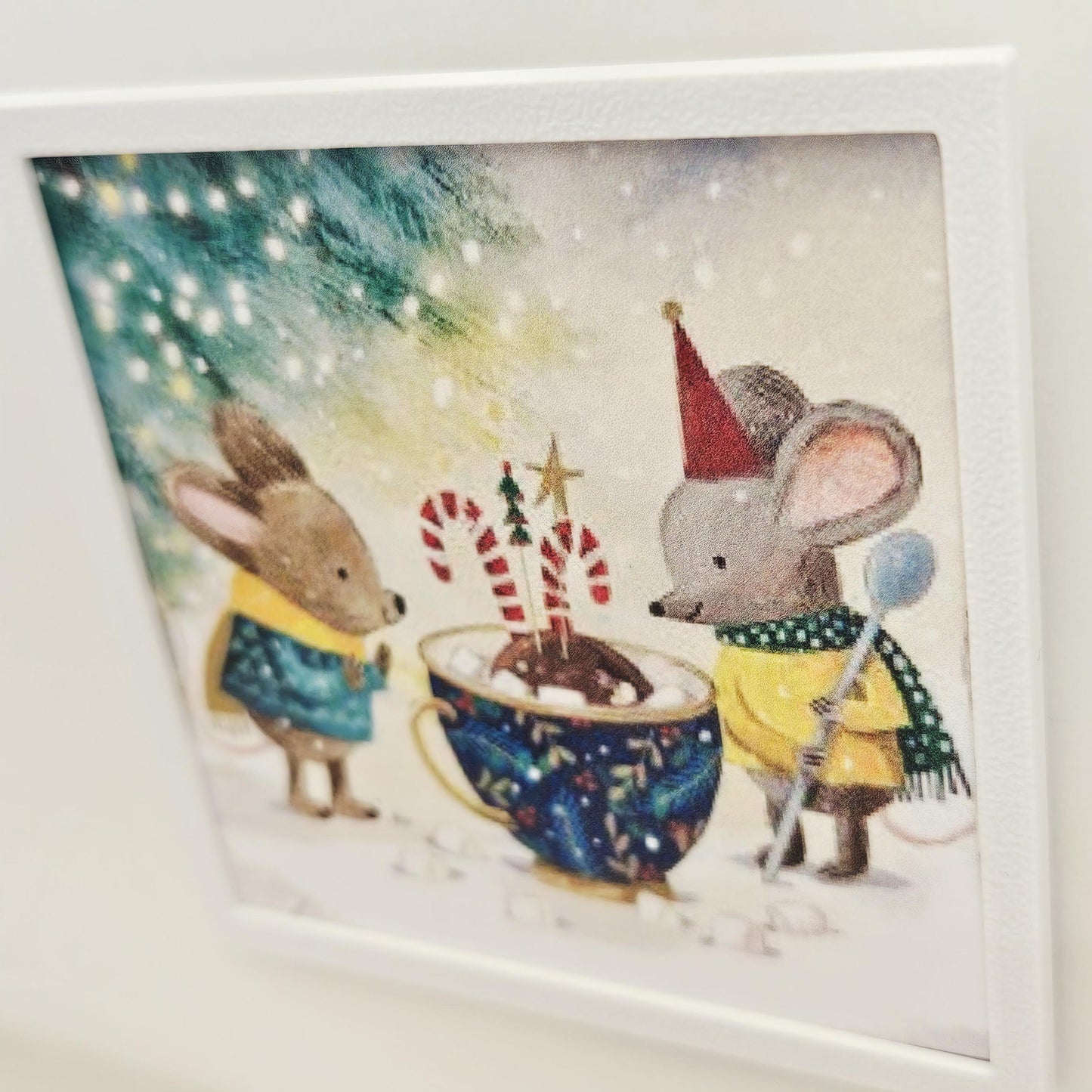 Dolls House Christmas Wall Art | Framed Mice Print | 1:12 Scale Miniature Picture