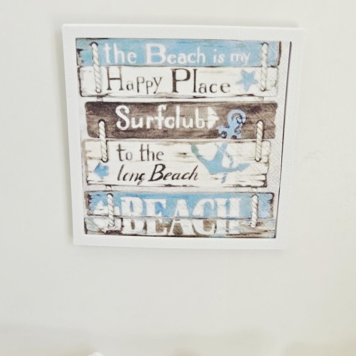 Dolls House Wall Art | Framed Beach Sign Print | 1:12 Scale Miniature Picture