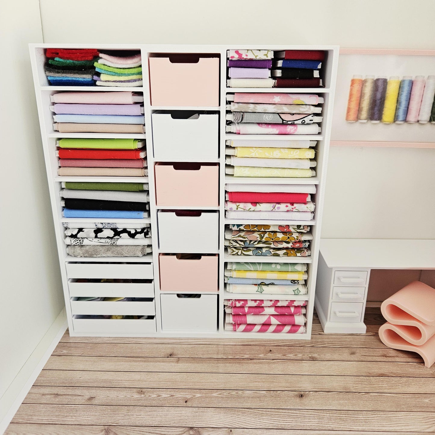 Dolls House Fully Stocked Craft Storage Unit – Modern Fully Equipped Craft Or Sewing Room Unit, 12th scale, Inch scale Miniature Furniture