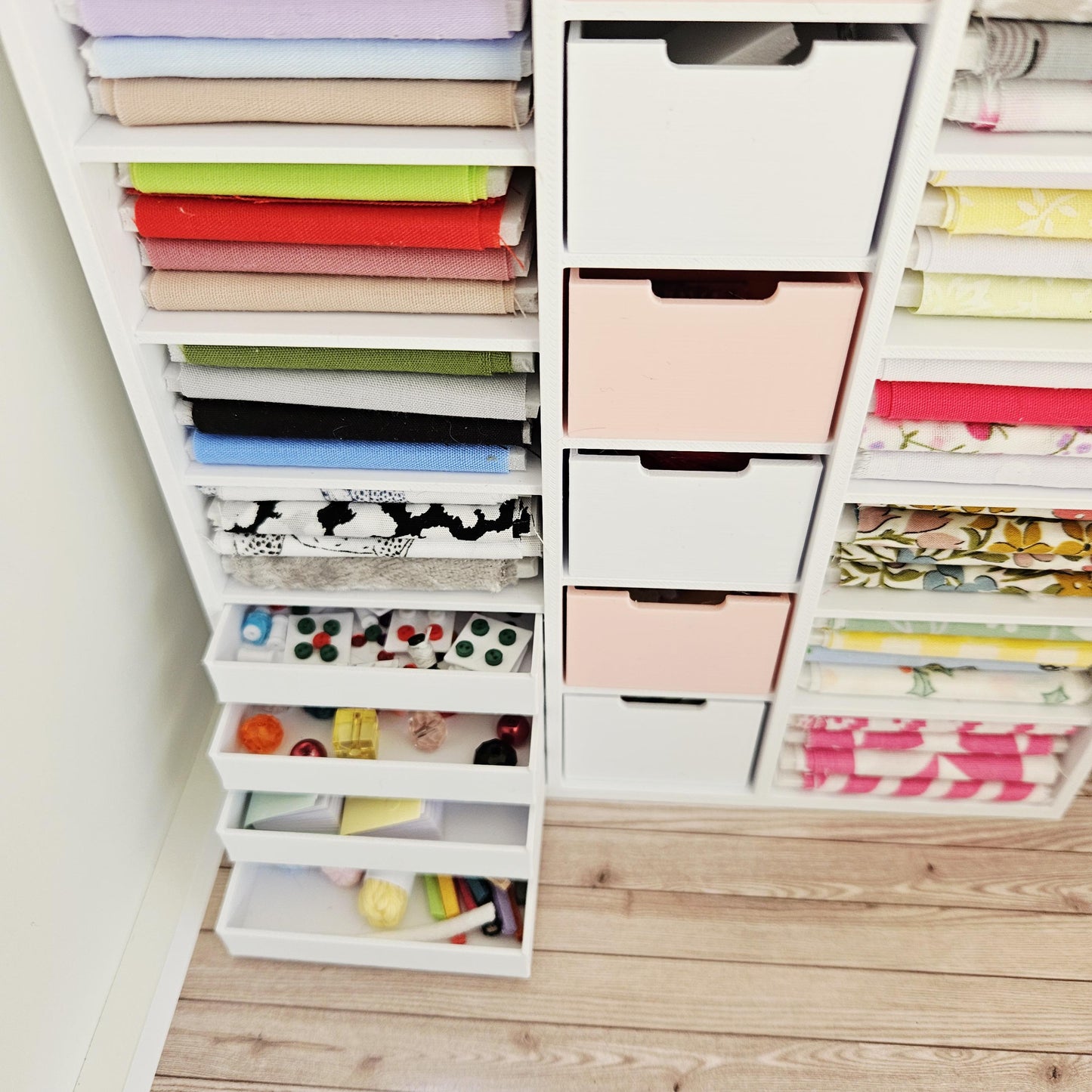 Dolls House Fully Stocked Craft Storage Unit – Modern Fully Equipped Craft Or Sewing Room Unit, 12th scale, Inch scale Miniature Furniture