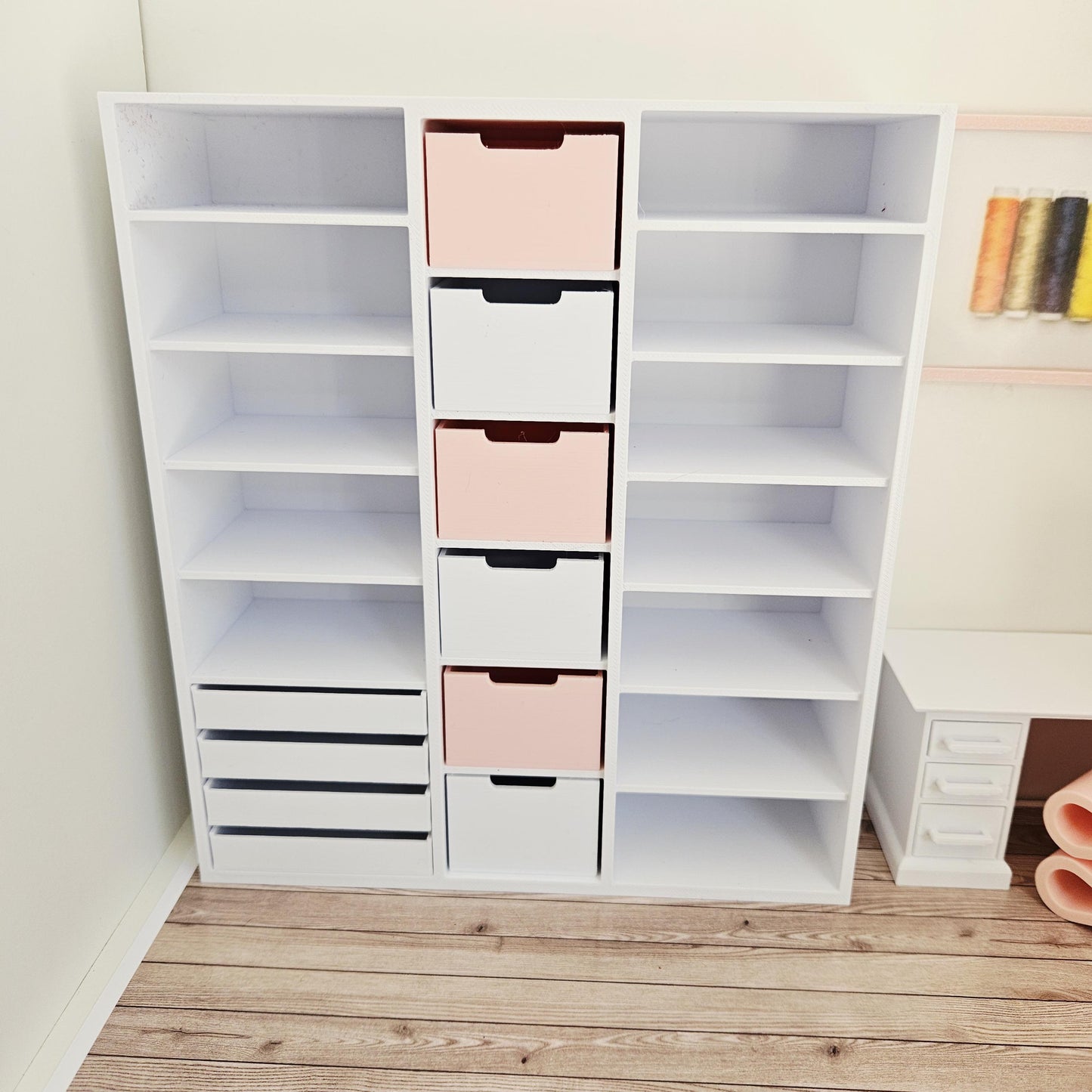 Dolls House Modern Craft / Sewing Room Storage Unit – 12th scale, Inch Scale Miniature Furniture