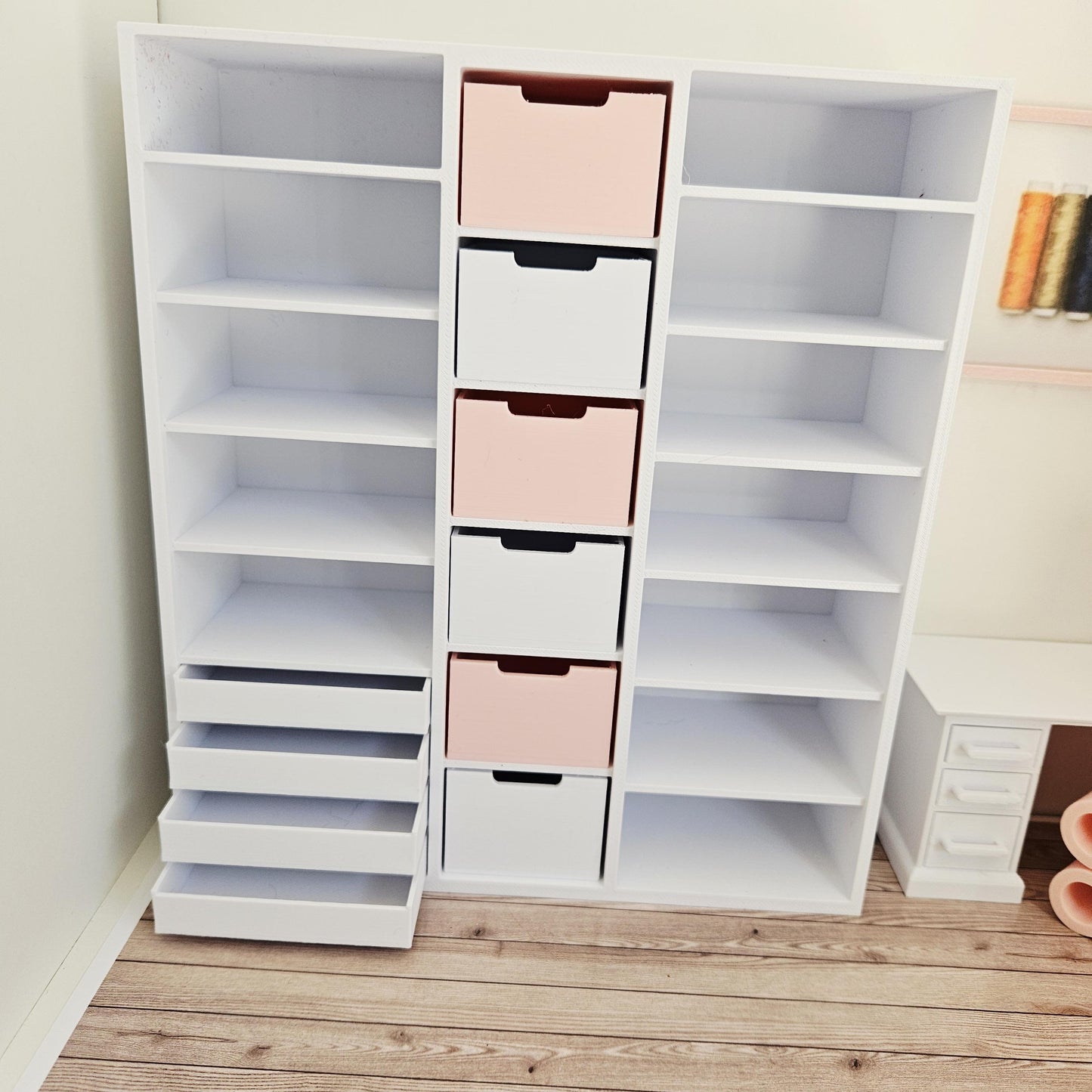 Dolls House Modern Craft / Sewing Room Storage Unit – 12th scale, Inch Scale Miniature Furniture