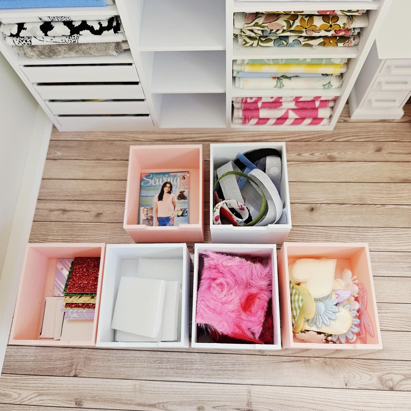 Dolls House Fully Stocked Craft Storage Unit – Modern Fully Equipped Craft Or Sewing Room Unit, 12th scale, Inch scale Miniature Furniture