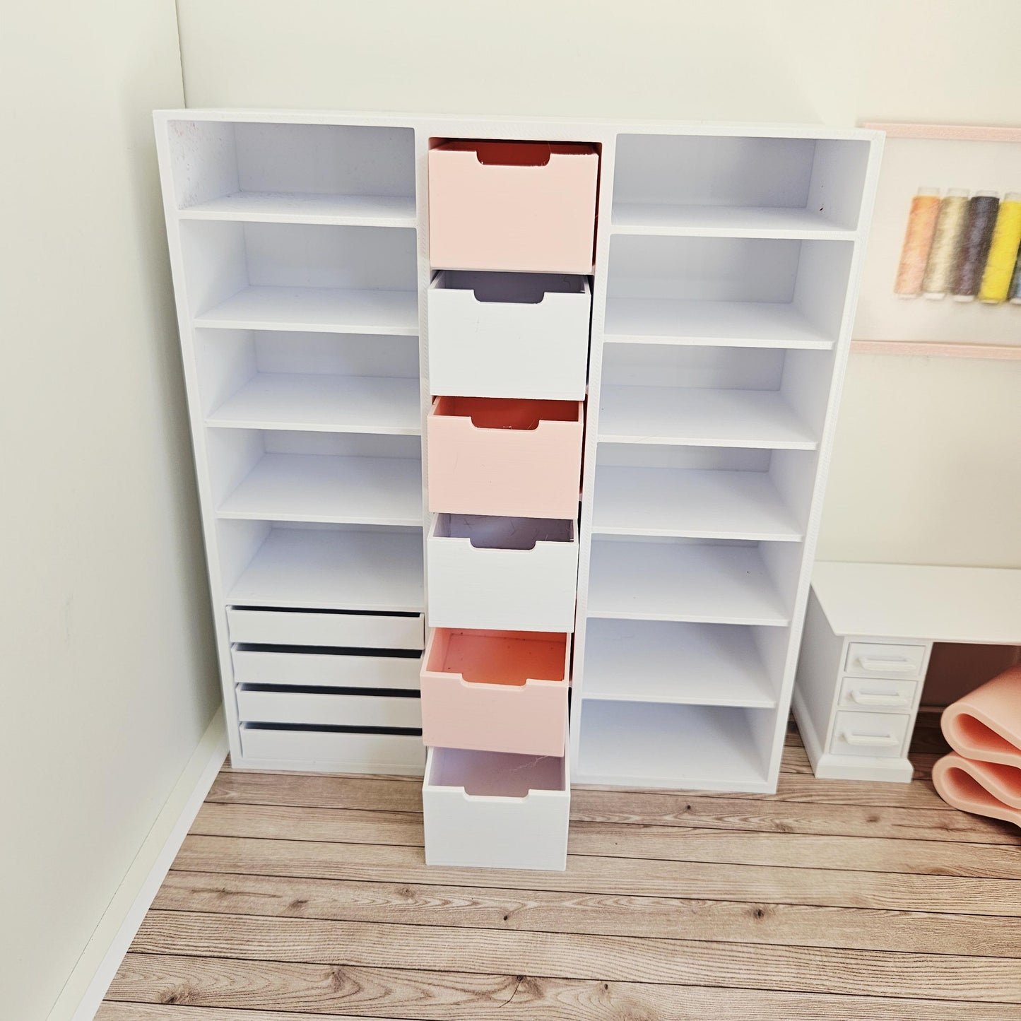 Dolls House Modern Craft / Sewing Room Storage Unit – 12th scale, Inch Scale Miniature Furniture