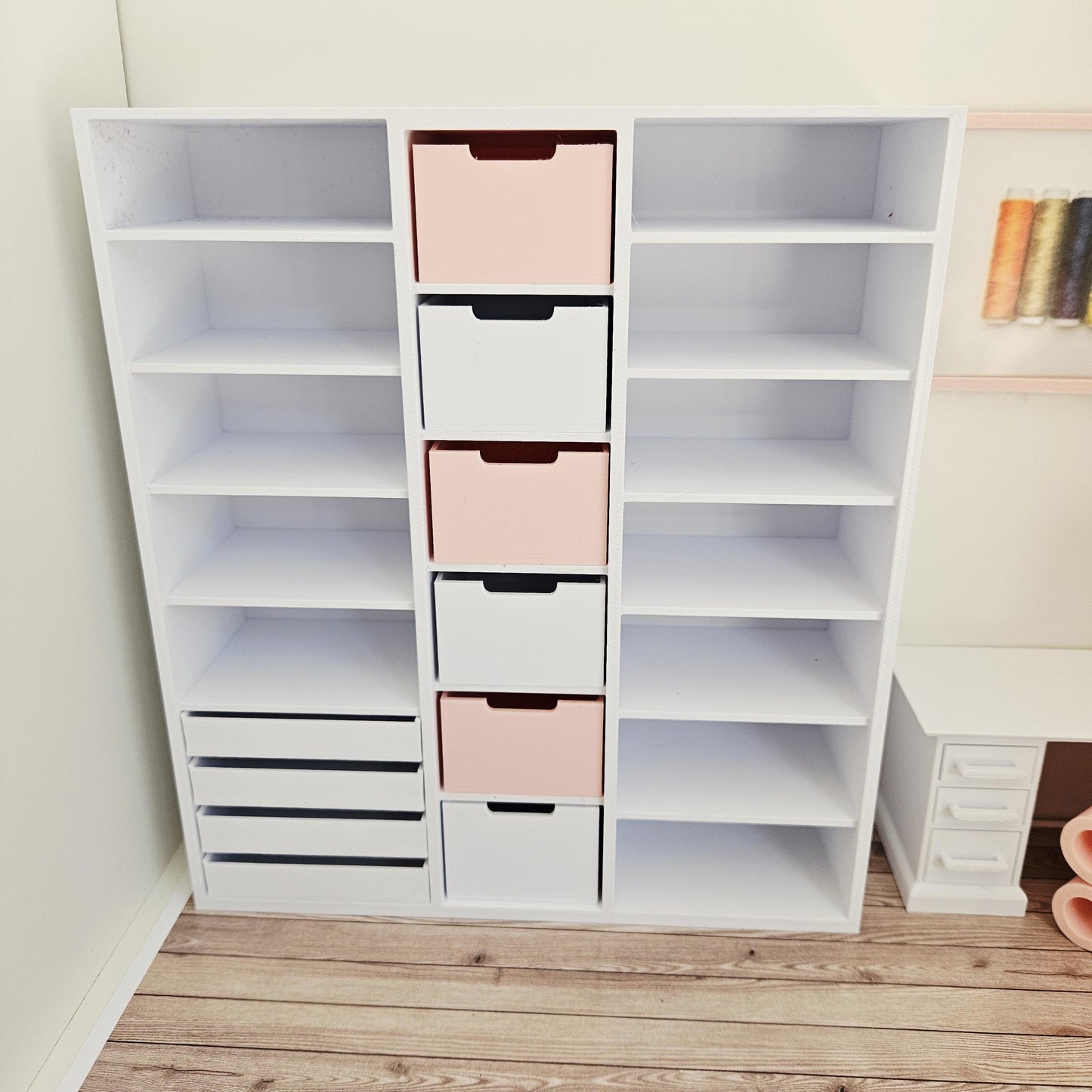 Dolls House Modern Craft / Sewing Room Storage Unit – 12th scale, Inch Scale Miniature Furniture