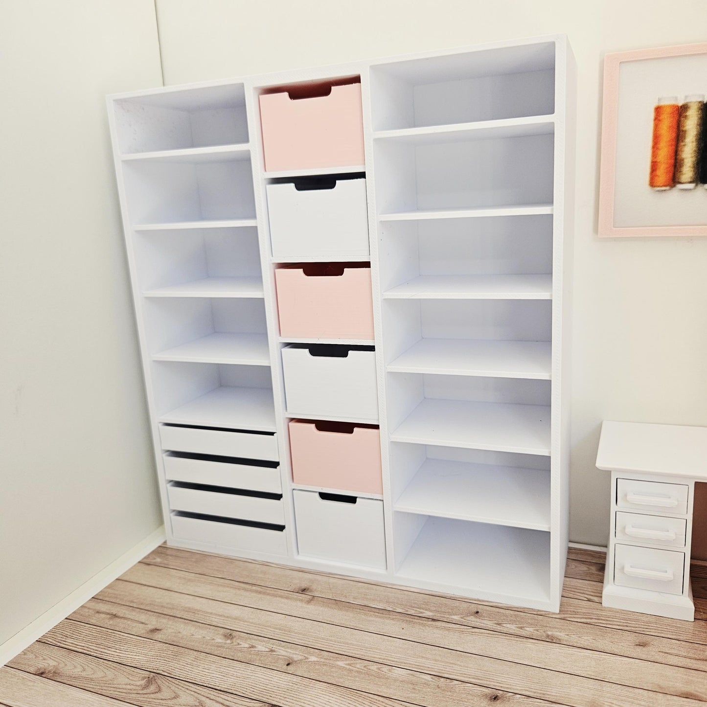 Dolls House Modern Craft / Sewing Room Storage Unit – 12th scale, Inch Scale Miniature Furniture
