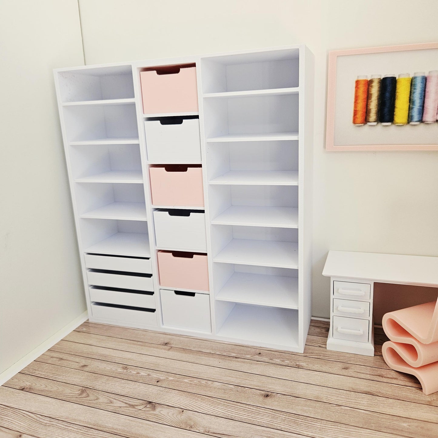 Dolls House Modern Craft / Sewing Room Storage Unit – 12th scale, Inch Scale Miniature Furniture