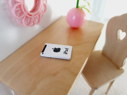 White Tablet – alternate view 2 | 1:12 scale dolls house miniature