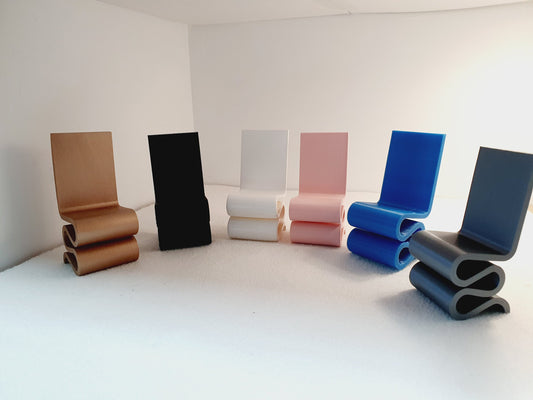 Modern Gehry Chair – alternate view 2 | 1:12 scale dolls house miniature