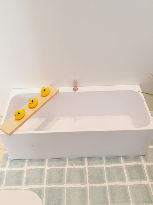 Bath Board with 3 Yellow Ducks – alternate view 2 | 1:12 scale dolls house miniature