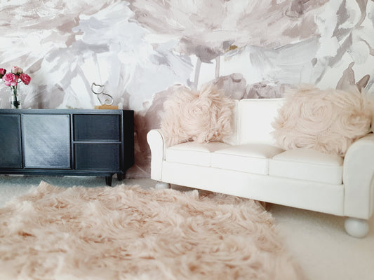 Fawn Soft Fur Rug – alternate view 2 | 1:12 scale dolls house miniature