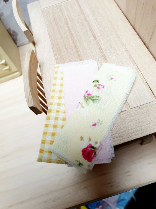 Yellow Tea Towels – alternate view 2 | 1:12 scale dolls house miniature