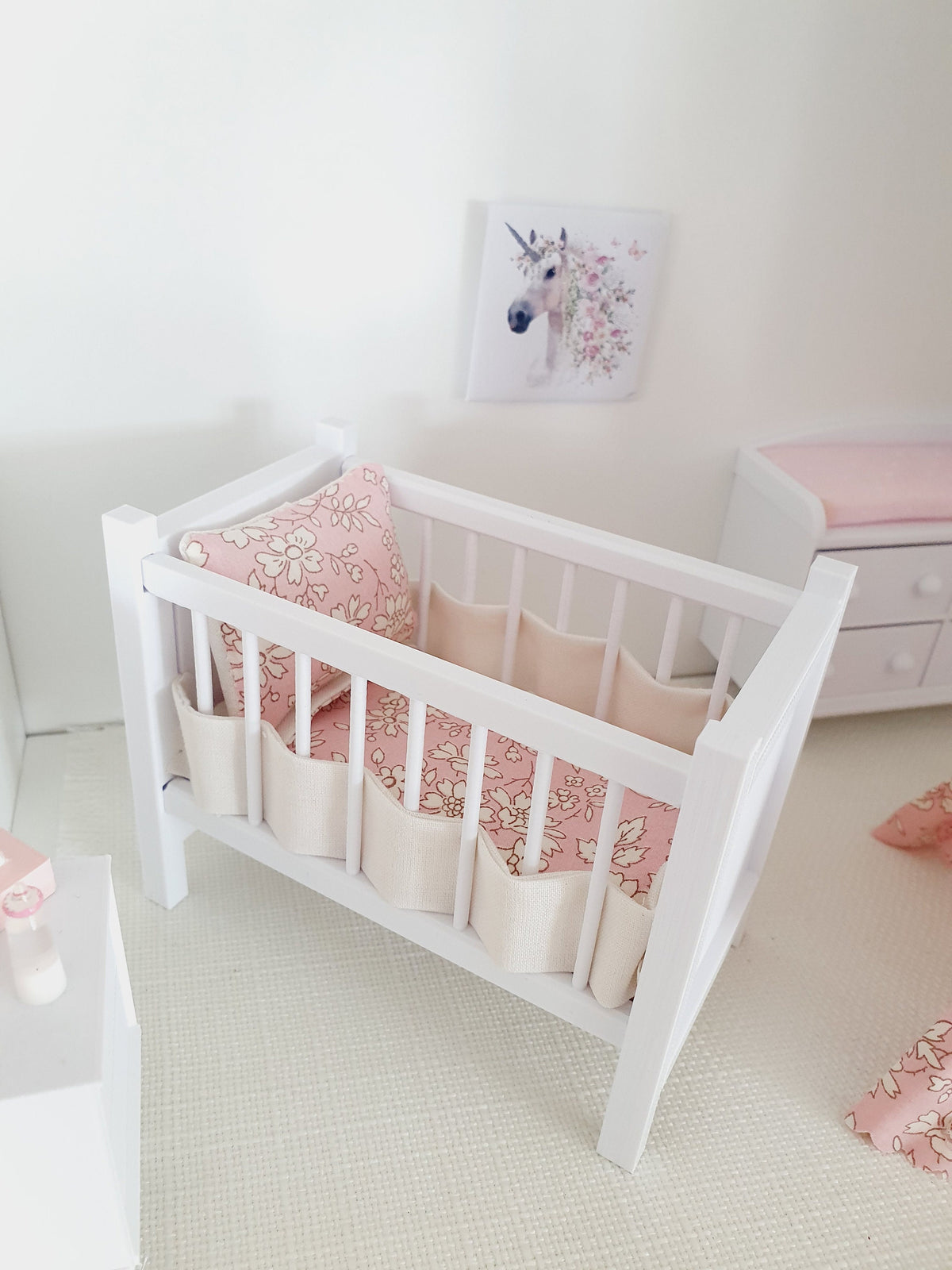 Liberty Cot Bedding Set – alternate view 10 | 1:12 scale dolls house miniature