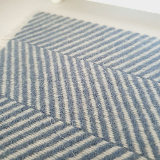 Blue Herringbone Rug – alternate view 2 | 1:12 scale dolls house miniature