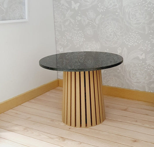 Granite-Effect Dining Table – alternate view 2 | 1:12 scale dolls house miniature