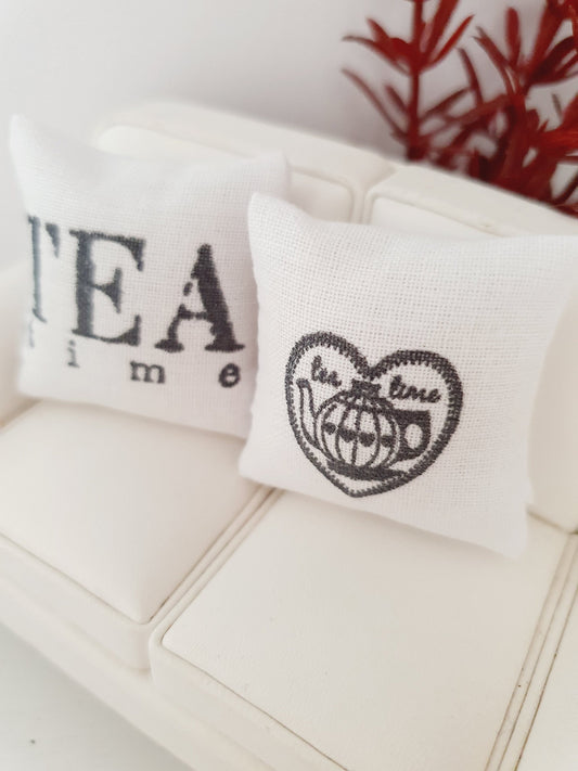 Tea Time Cushion Pair – alternate view 2 | 1:12 scale dolls house miniature
