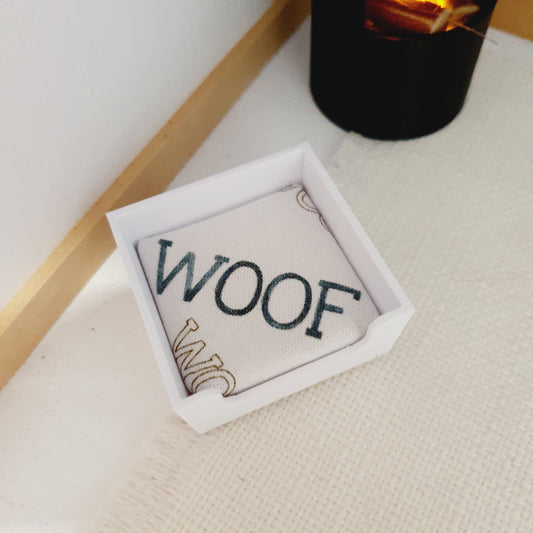 Woof Print Dog Bed – alternate view 2 | 1:12 scale dolls house miniature