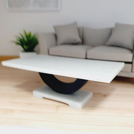 Curved Coffee Table – alternate view 2 | 1:12 scale dolls house miniature