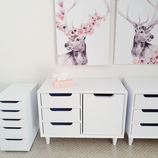 Modern Office Sideboard – alternate view 2 | 1:12 scale dolls house miniature