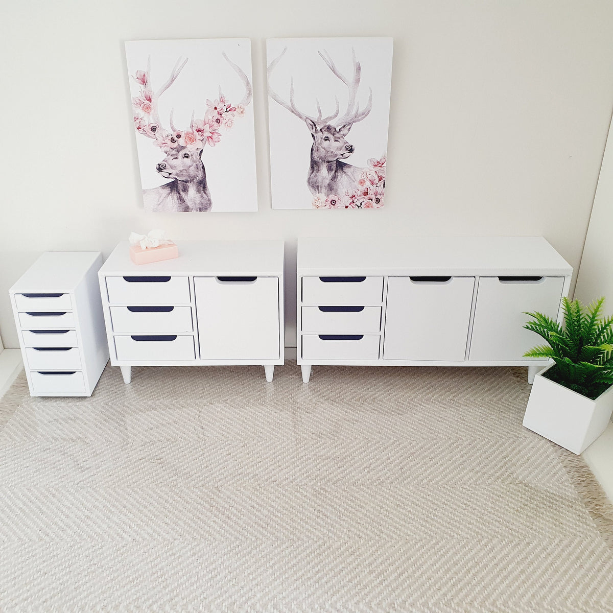 IKEA-Style Filing Cabinet – alternate view 4 | 1:12 scale dolls house miniature