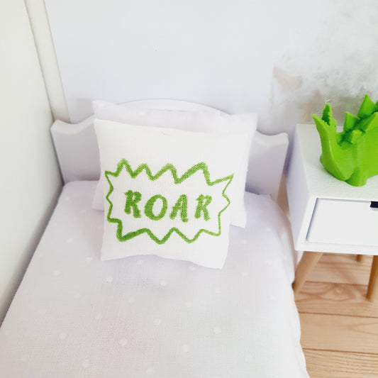 Roar Dinosaur Cushion – alternate view 2 | 1:12 scale dolls house miniature