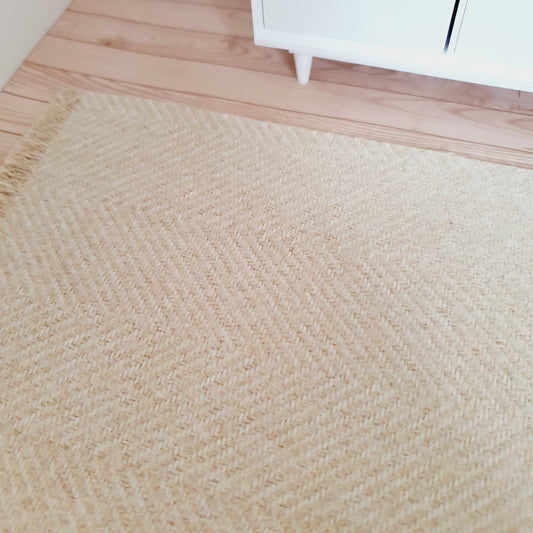 Dark Beige Herringbone Rug – alternate view 2 | 1:12 scale dolls house miniature