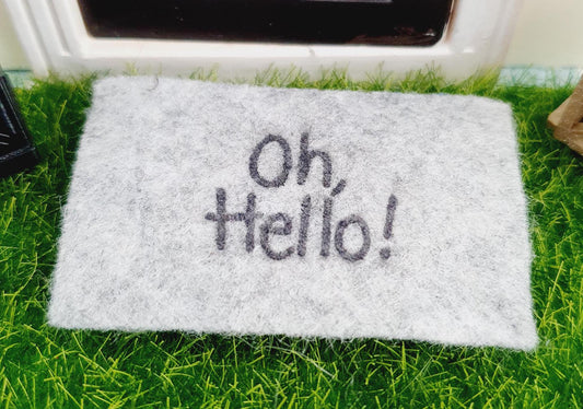 Oh Hello ! Doormat – alternate view 2 | 1:12 scale dolls house miniature