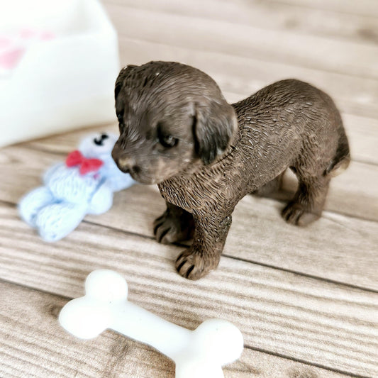 Chocolate Puppy & Toy Box Set – alternate view 2 | 1:12 scale dolls house miniature
