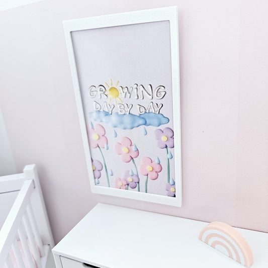 Growing Day by Day Nursery Art – alternate view 2 | 1:12 scale dolls house miniature