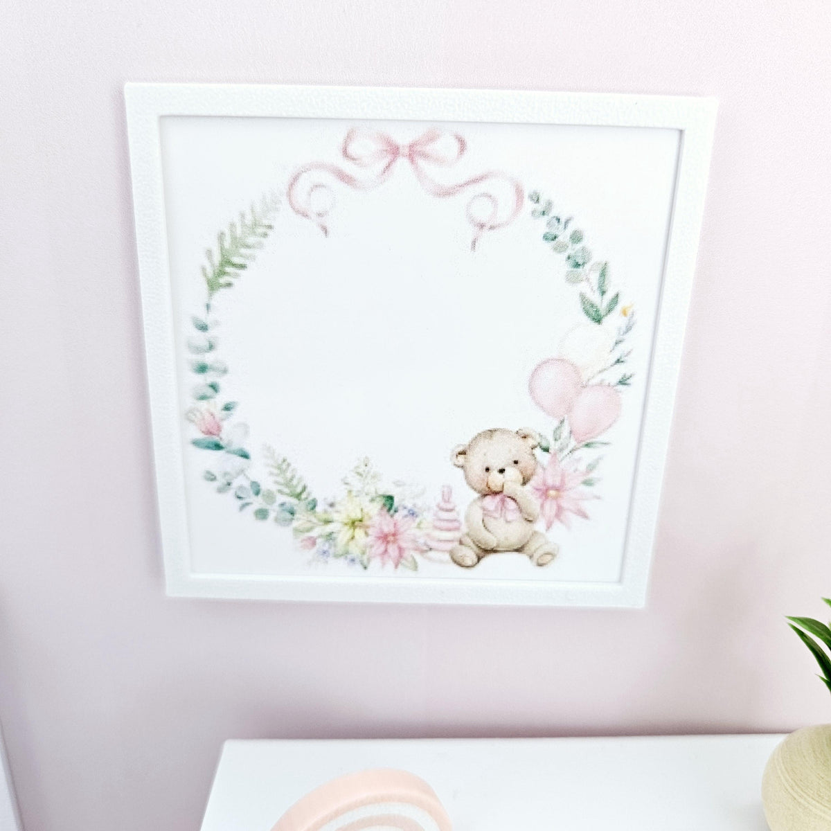 Pink Teddy Bear Nursery Art – alternate view 7 | 1:12 scale dolls house miniature