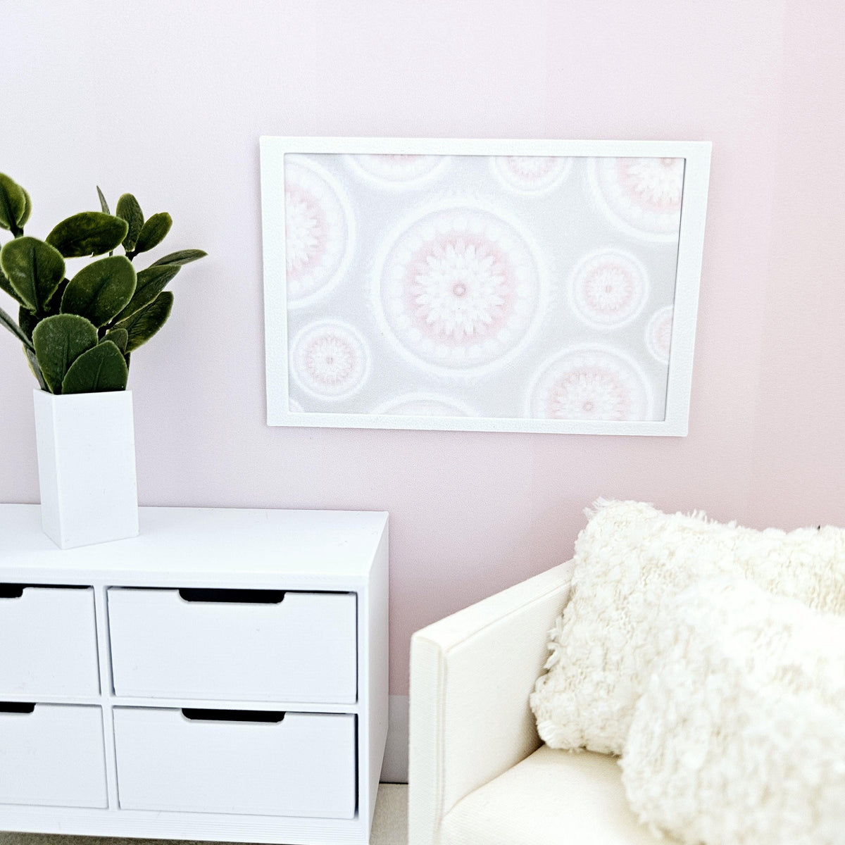 Pink Circles Framed Wall Art – alternate view 6 | 1:12 scale dolls house miniature