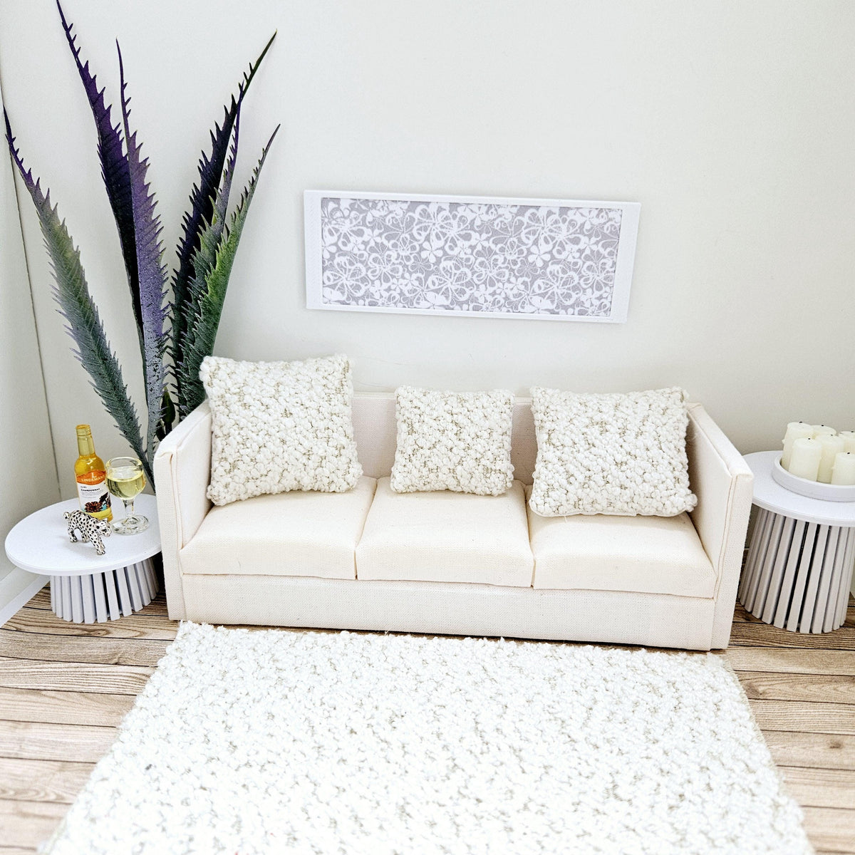 Light Grey Flower Picture – alternate view 8 | 1:12 scale dolls house miniature