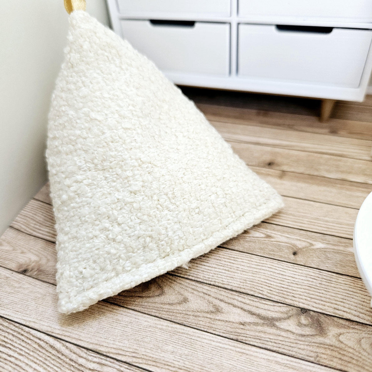 Cream Bouclé Bean Bag Chair – alternate view 7 | 1:12 scale dolls house miniature