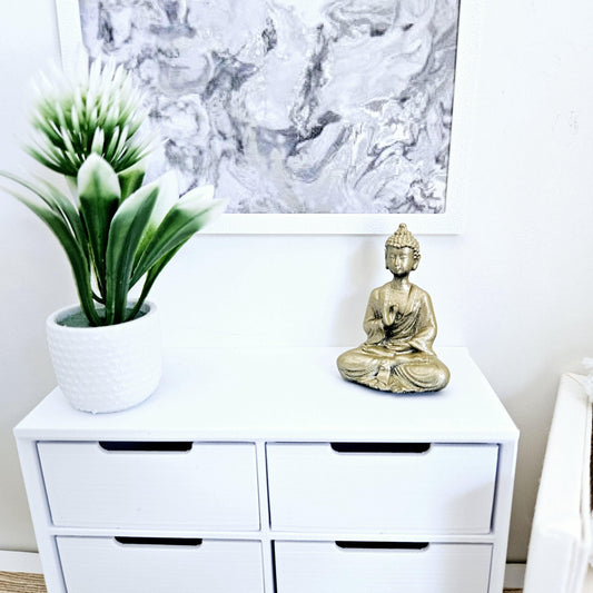 Coloured Sitting Buddha Ornament – alternate view 2 | 1:12 scale dolls house miniature