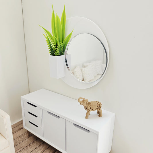 Wall Mirror with Planter – alternate view 2 | 1:12 scale dolls house miniature