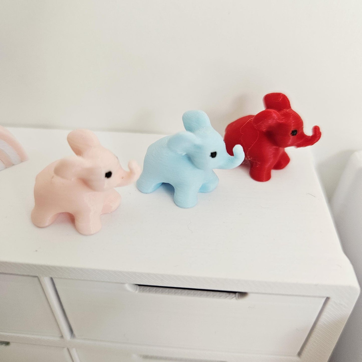 Dolls House Toy Elephant Ornament, 12th Scale, Choice of colours, miniature elephant