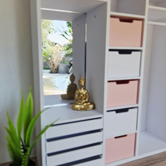 Mirrored Wardrobe with Drawers – alternate view 2 | 1:12 scale dolls house miniature