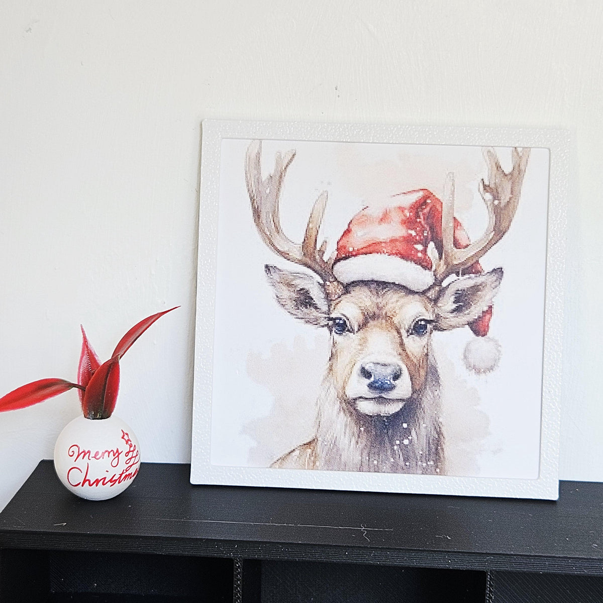 Stag Christmas Wall Art – alternate view 5 | 1:12 scale dolls house miniature