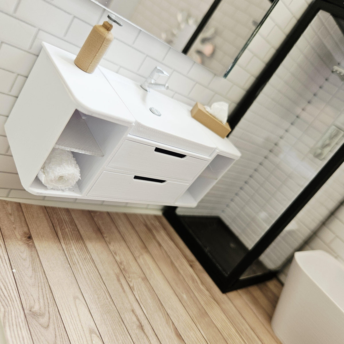 Wall-Hung Vanity with 2 Drawers – alternate view 10 | 1:12 scale dolls house miniature